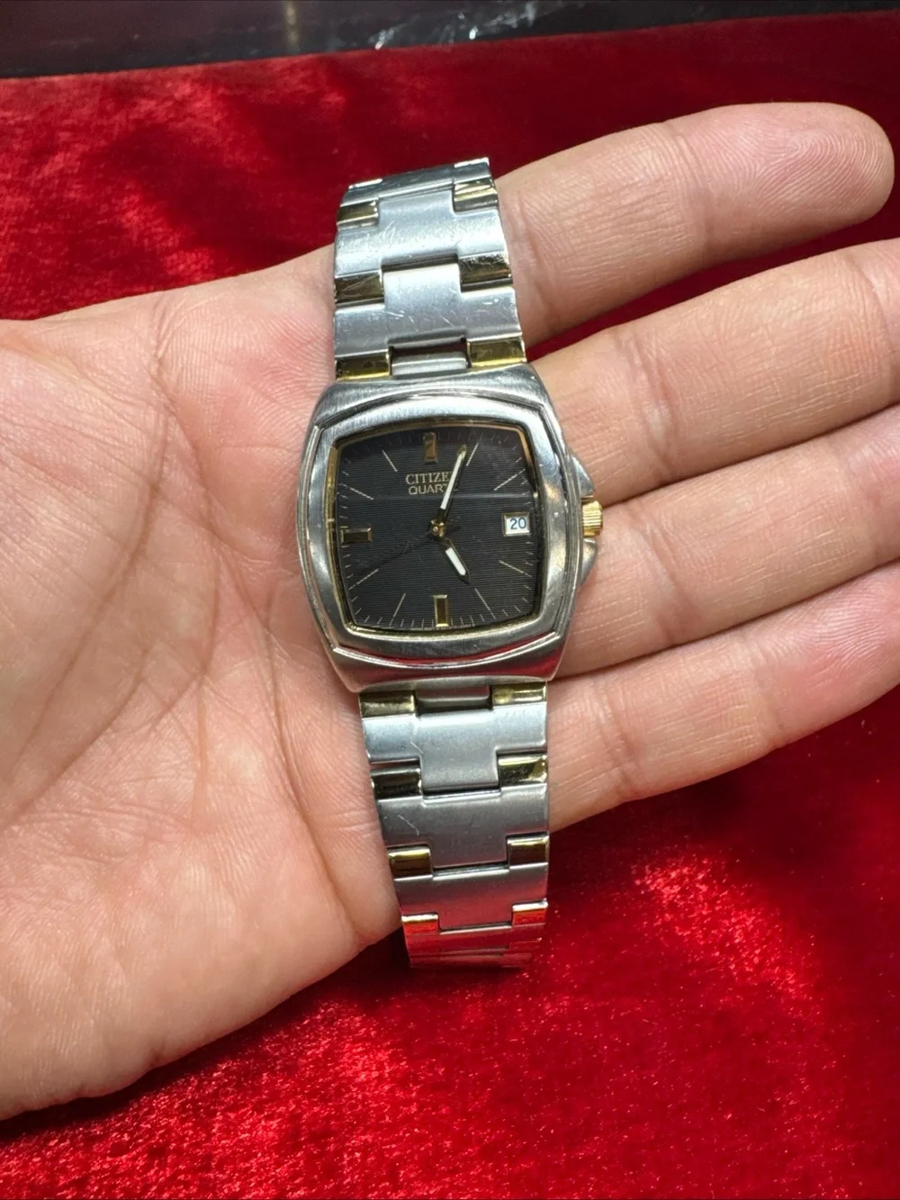 Citizen Two-Tone Silver and Gold Watch with Black Dial